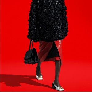 Balenciaga red leather skirt Balenciaga